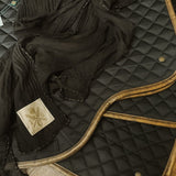 Sixteen Cypress Textile, Black Cotton Voile, Bridle Stitch Scarf - Sixteen Cypress - Equiluxe Tack