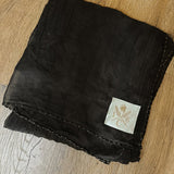 Sixteen Cypress Textile, Black Cotton Voile, Bridle Stitch Scarf - Sixteen Cypress - Equiluxe Tack