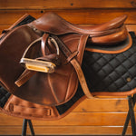 Sixteen Cypress X ThinLine Close Contact Pad – Black & Cognac - Sixteen Cypress - Equiluxe Tack