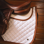 Sixteen Cypress X ThinLine Jumper Pad – White & Cognac - Sixteen Cypress - Equiluxe Tack