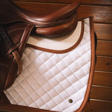 Sixteen Cypress X ThinLine Jumper Pad – White & Cognac - Sixteen Cypress - Equiluxe Tack