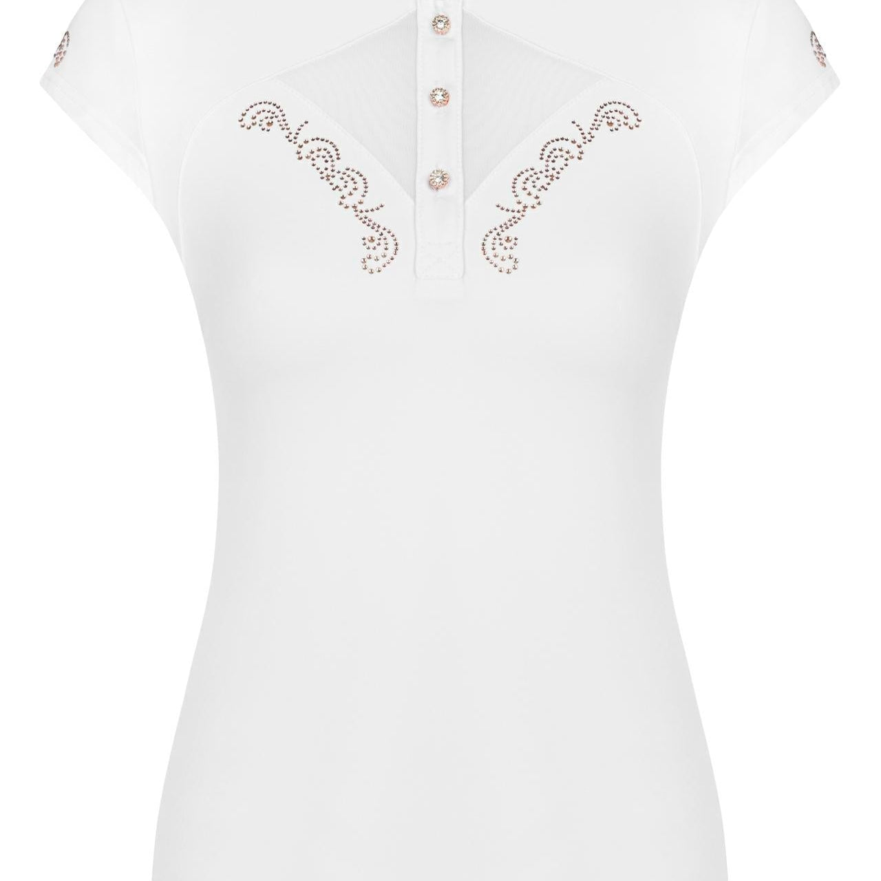 Sleeveless competition shirt FP CATHRINE ROSEGOLD SL white 44 - Equiluxe Tack - Equiluxe Tack