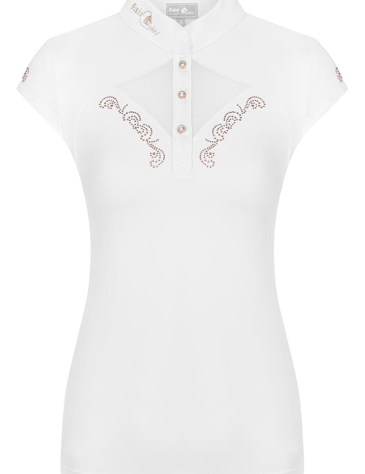 Sleeveless competition shirt FP CATHRINE ROSEGOLD SL white 44 - Equiluxe Tack - Equiluxe Tack