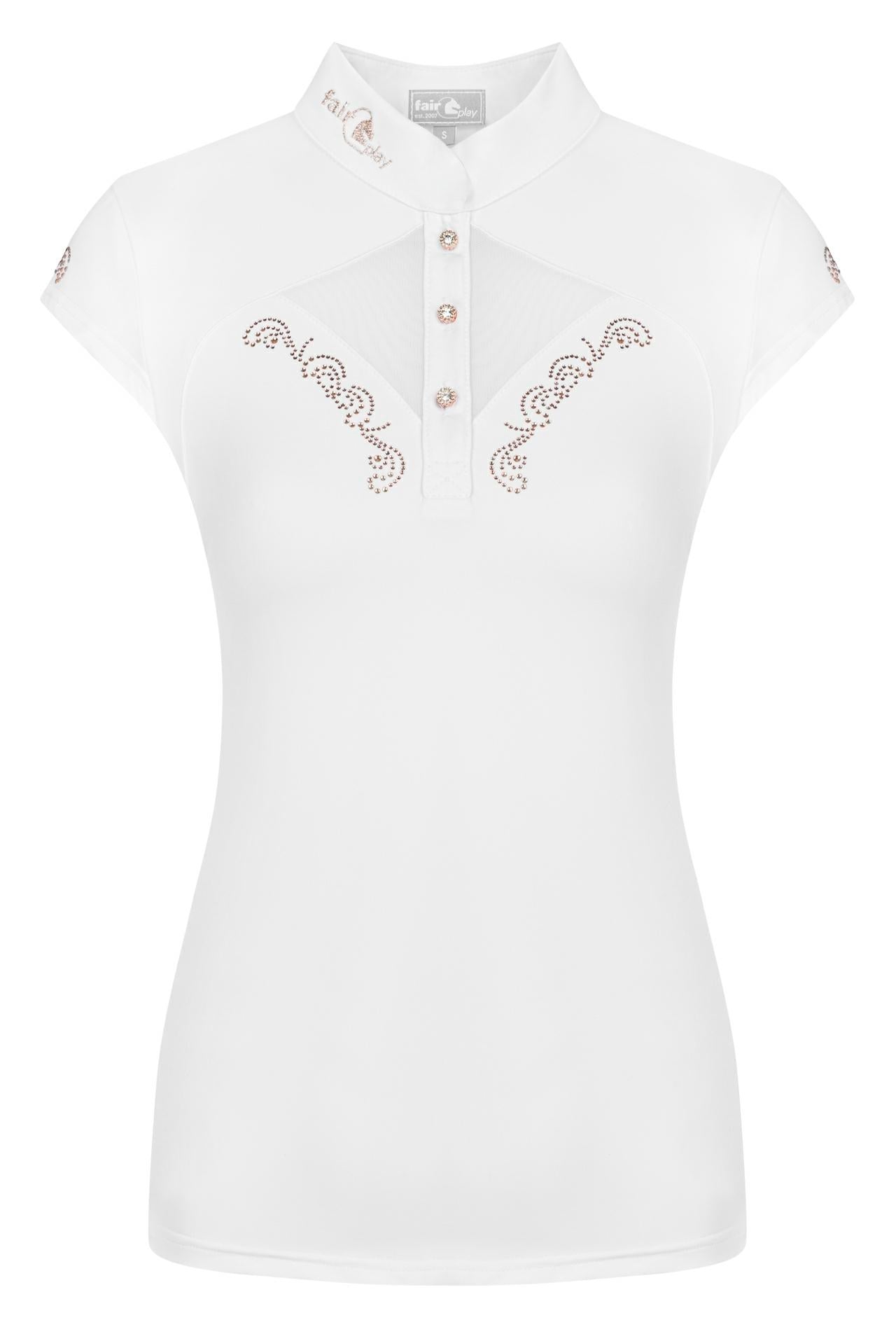 Sleeveless competition shirt FP CATHRINE ROSEGOLD SL white 44 - Equiluxe Tack - Equiluxe Tack