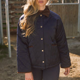 Solid Citizen Equestrian 'Bowie' | Barn Jacket | Durable Satin Quilt | Navy Plaid - Equiluxe Tack