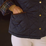 Solid Citizen Equestrian 'Bowie' | Barn Jacket | Durable Satin Quilt | Navy Plaid - Equiluxe Tack