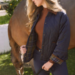 Solid Citizen Equestrian 'Bowie' | Barn Jacket | Durable Satin Quilt | Navy Plaid - Equiluxe Tack