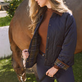 Solid Citizen Equestrian 'Bowie' | Barn Jacket | Durable Satin Quilt | Navy Plaid - Equiluxe Tack