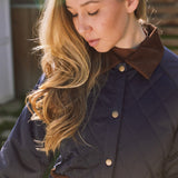 Solid Citizen Equestrian 'Bowie' | Barn Jacket | Durable Satin Quilt | Navy Plaid - Equiluxe Tack
