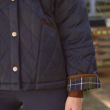 Solid Citizen Equestrian 'Bowie' | Barn Jacket | Durable Satin Quilt | Navy Plaid - Equiluxe Tack