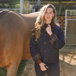 Solid Citizen Equestrian 'Bowie' | Barn Jacket | Durable Satin Quilt | Navy Plaid - Equiluxe Tack