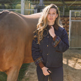 Solid Citizen Equestrian 'Bowie' | Barn Jacket | Durable Satin Quilt | Navy Plaid - Equiluxe Tack