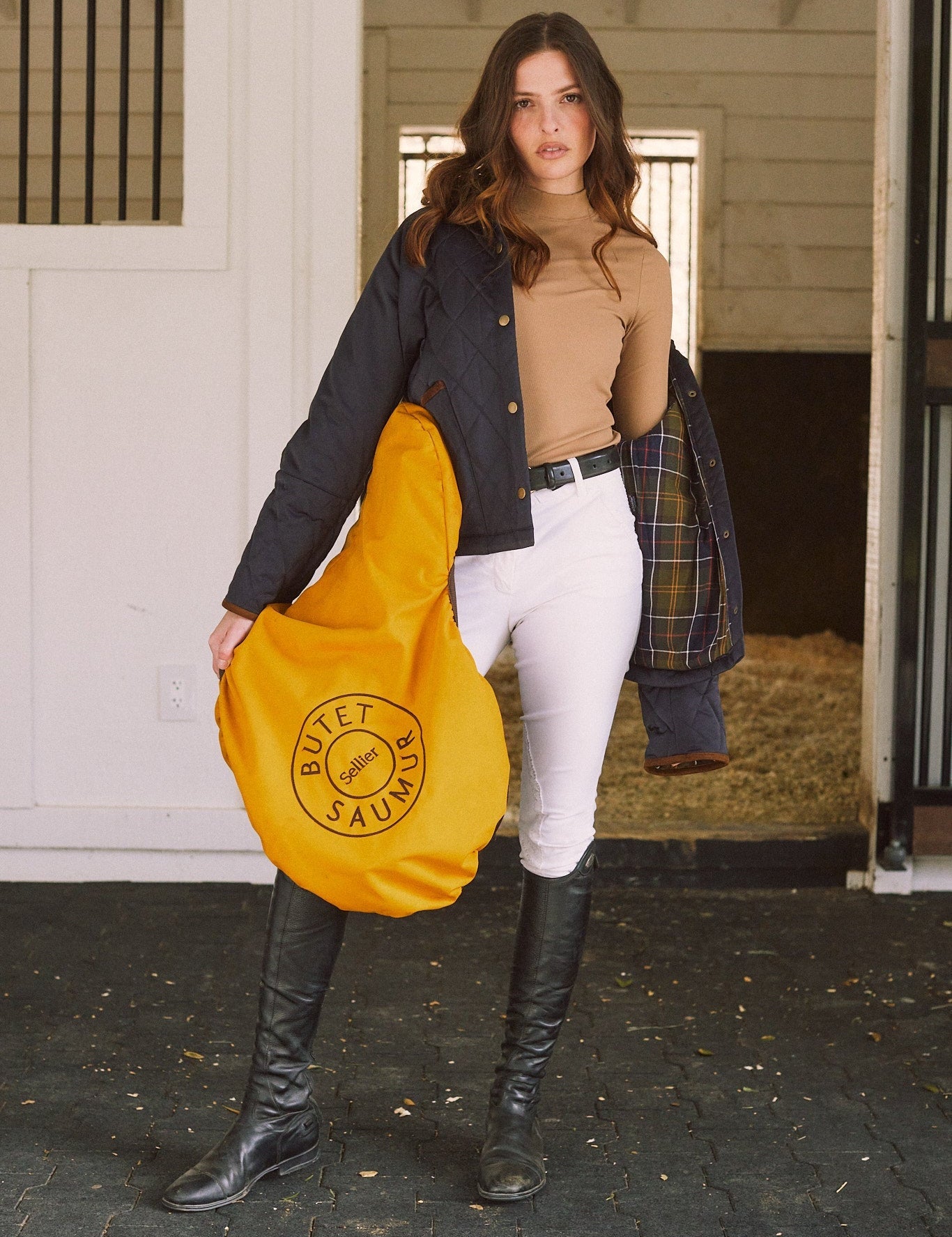 Solid Citizen Equestrian 'Bowie' | Barn Jacket | Durable Satin Quilt | Navy Plaid - Equiluxe Tack