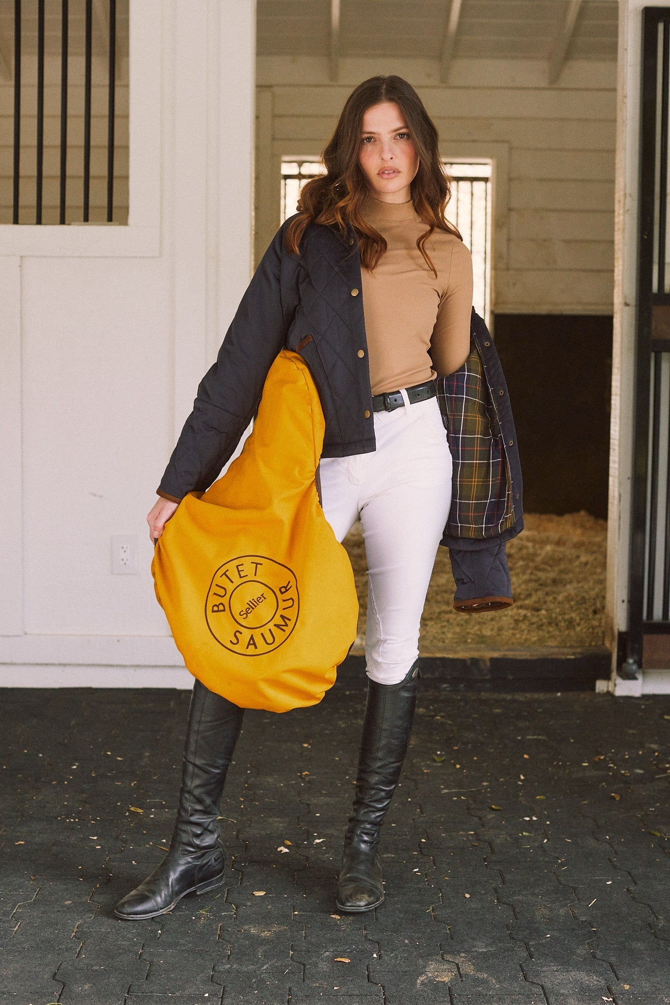 Solid Citizen Equestrian 'Bowie' | Barn Jacket | Durable Satin Quilt | Navy Plaid - Equiluxe Tack