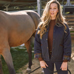 Solid Citizen Equestrian 'Bowie' | Barn Jacket | Durable Satin Quilt | Navy Plaid - Equiluxe Tack