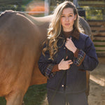 Solid Citizen Equestrian 'Bowie' | Barn Jacket | Durable Satin Quilt | Navy Plaid - Equiluxe Tack