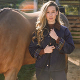 Solid Citizen Equestrian 'Bowie' | Barn Jacket | Durable Satin Quilt | Navy Plaid - Equiluxe Tack