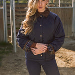 Solid Citizen Equestrian 'Bowie' | Barn Jacket | Durable Satin Quilt | Navy Plaid - Equiluxe Tack