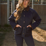 Solid Citizen Equestrian 'Bowie' | Barn Jacket | Durable Satin Quilt | Navy Plaid - Equiluxe Tack