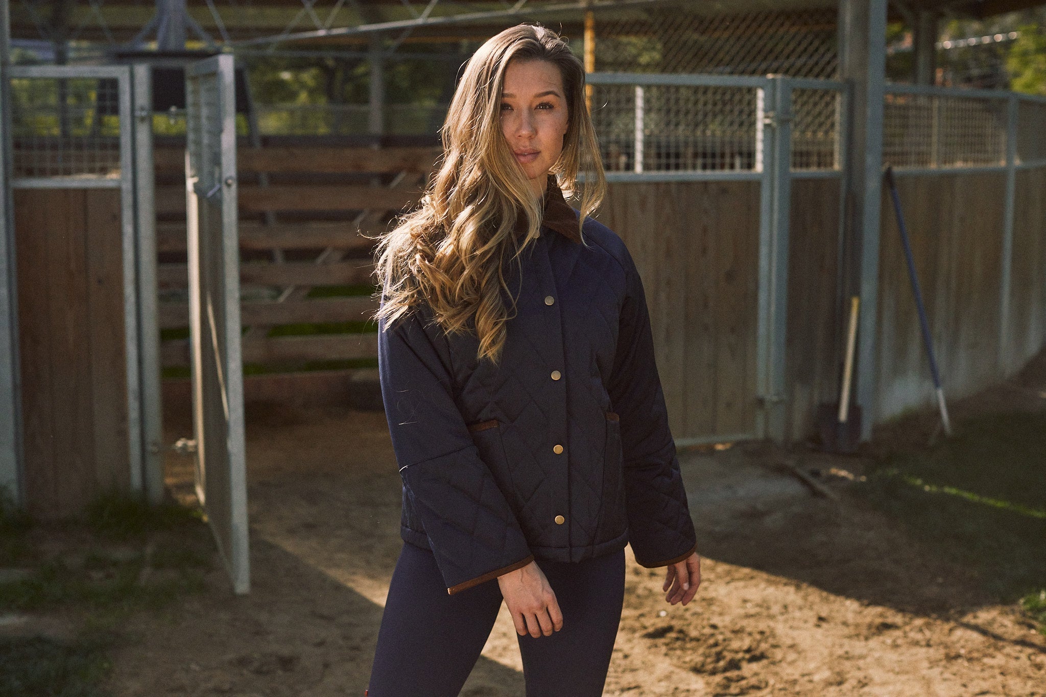 Solid Citizen Equestrian 'Bowie' | Barn Jacket | Durable Satin Quilt | Navy Plaid - Equiluxe Tack