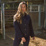 Solid Citizen Equestrian 'Bowie' | Barn Jacket | Durable Satin Quilt | Navy Plaid - Equiluxe Tack