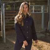 Solid Citizen Equestrian 'Bowie' | Barn Jacket | Durable Satin Quilt | Navy Plaid - Equiluxe Tack