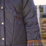 Solid Citizen Equestrian 'Bowie' | Barn Jacket | Durable Satin Quilt | Navy Plaid - Equiluxe Tack