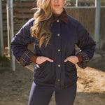 Solid Citizen Equestrian 'Bowie' | Barn Jacket | Durable Satin Quilt | Navy Plaid - Equiluxe Tack