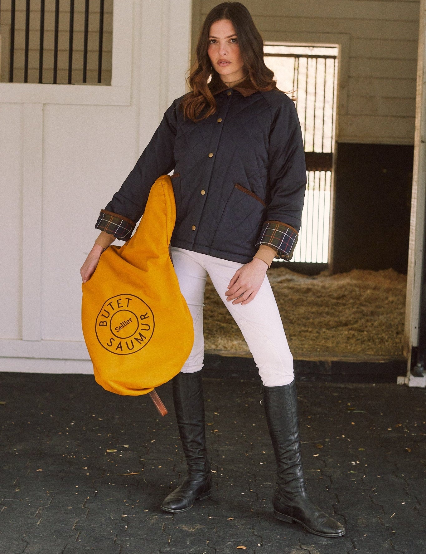 Solid Citizen Equestrian 'Bowie' | Barn Jacket | Durable Satin Quilt | Navy Plaid - Equiluxe Tack