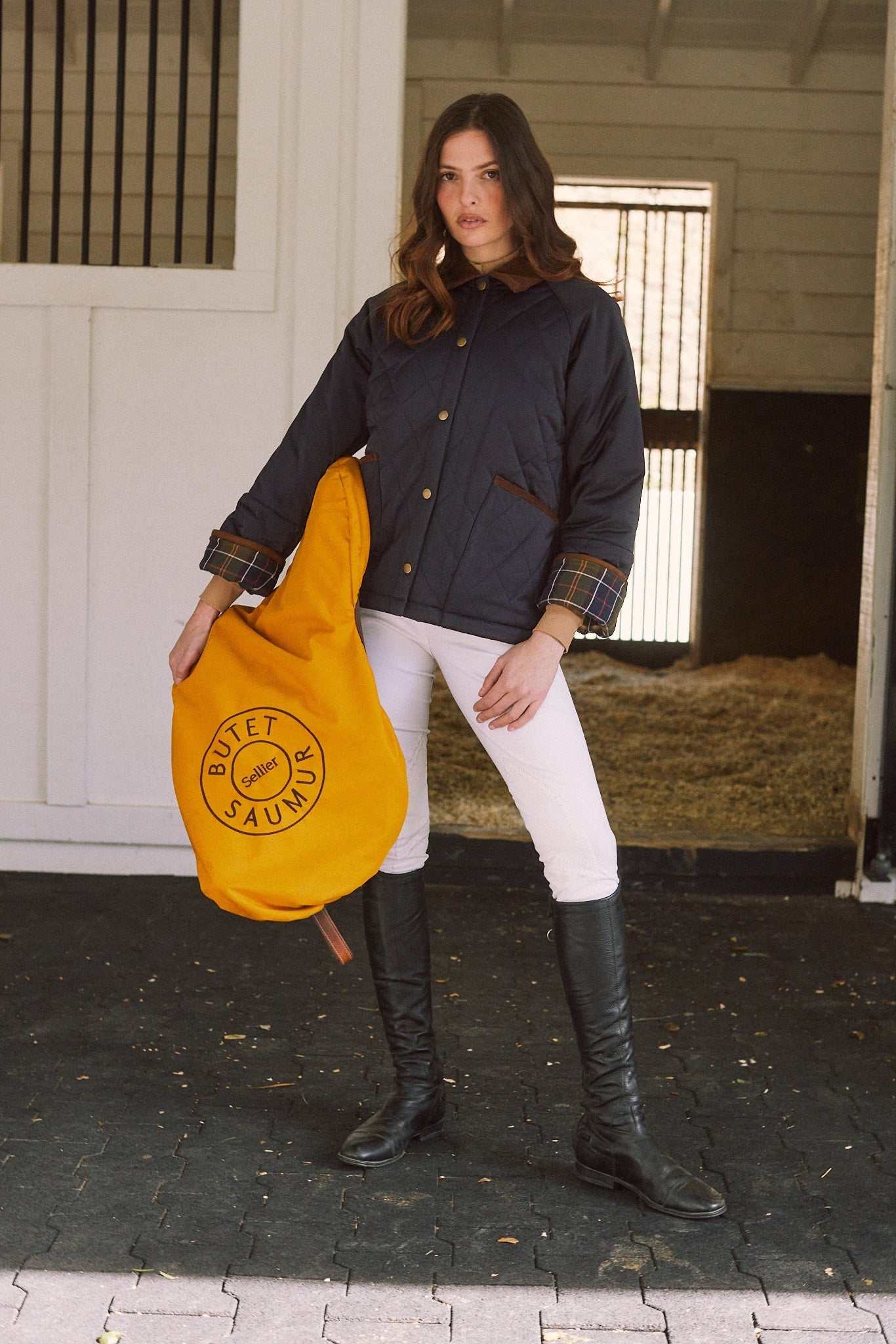Solid Citizen Equestrian 'Bowie' | Barn Jacket | Durable Satin Quilt | Navy Plaid - Equiluxe Tack