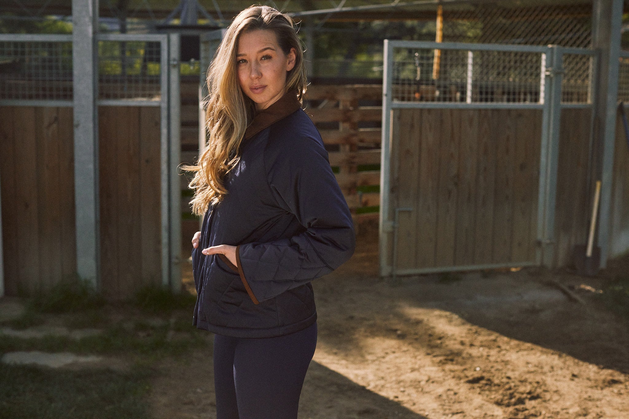 Solid Citizen Equestrian 'Bowie' | Barn Jacket | Durable Satin Quilt | Navy Plaid - Equiluxe Tack