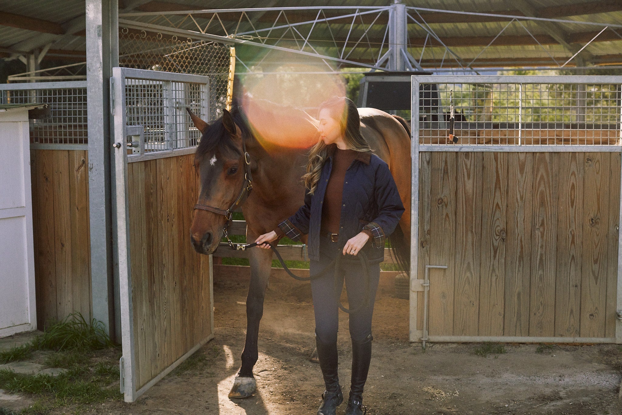 Solid Citizen Equestrian 'Bowie' | Barn Jacket | Durable Satin Quilt | Navy Plaid - Equiluxe Tack