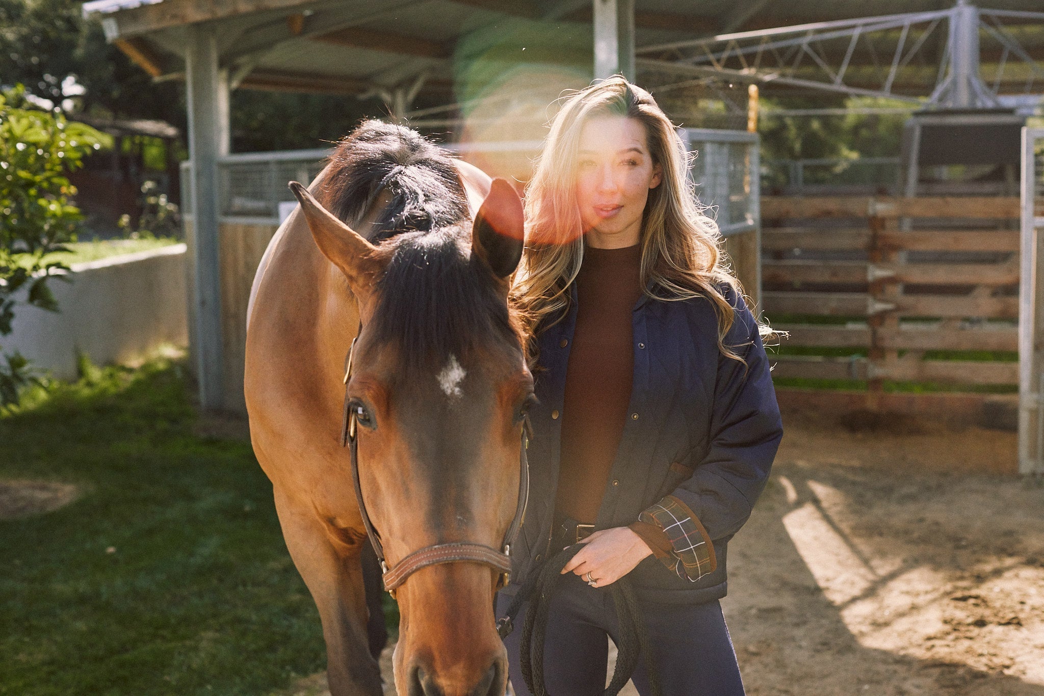 Solid Citizen Equestrian 'Bowie' | Barn Jacket | Durable Satin Quilt | Navy Plaid - Equiluxe Tack