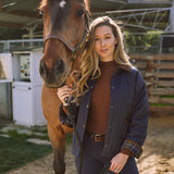 Solid Citizen Equestrian 'Bowie' | Barn Jacket | Durable Satin Quilt | Navy Plaid - Equiluxe Tack