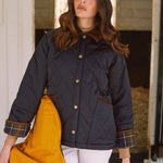 Solid Citizen Equestrian 'Bowie' | Barn Jacket | Durable Satin Quilt | Navy Plaid - Equiluxe Tack