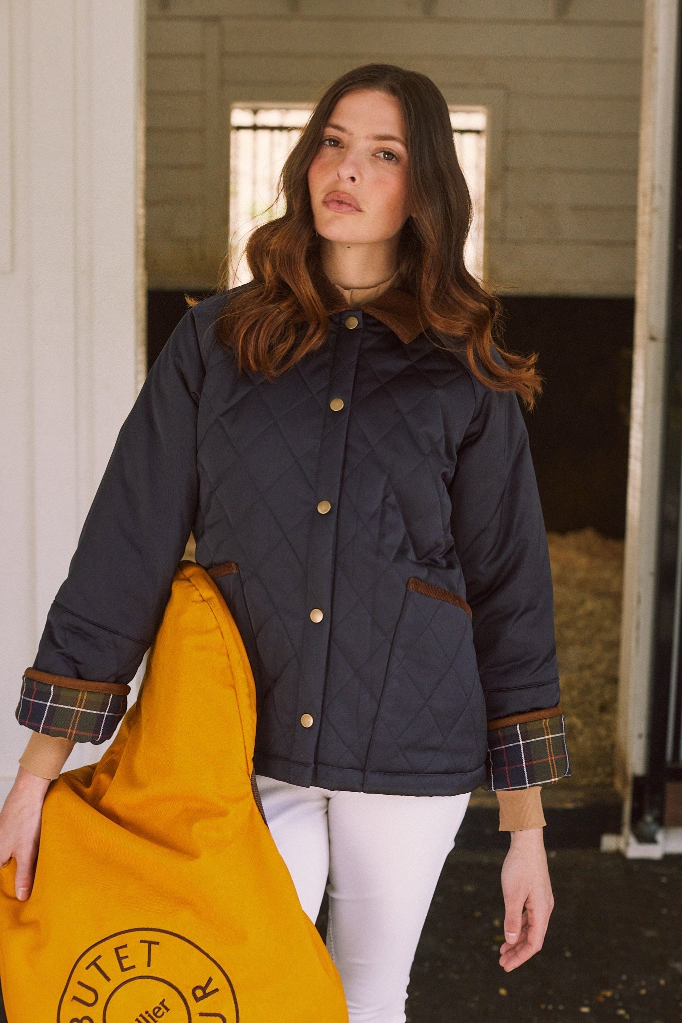 Solid Citizen Equestrian 'Bowie' | Barn Jacket | Durable Satin Quilt | Navy Plaid - Equiluxe Tack