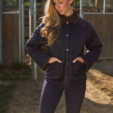 Solid Citizen Equestrian 'Bowie' | Barn Jacket | Durable Satin Quilt | Navy Plaid - Equiluxe Tack