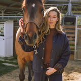 Solid Citizen Equestrian 'Bowie' | Barn Jacket | Durable Satin Quilt | Navy Plaid - Equiluxe Tack