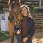 Solid Citizen Equestrian 'Bowie' | Barn Jacket | Durable Satin Quilt | Navy Plaid - Equiluxe Tack