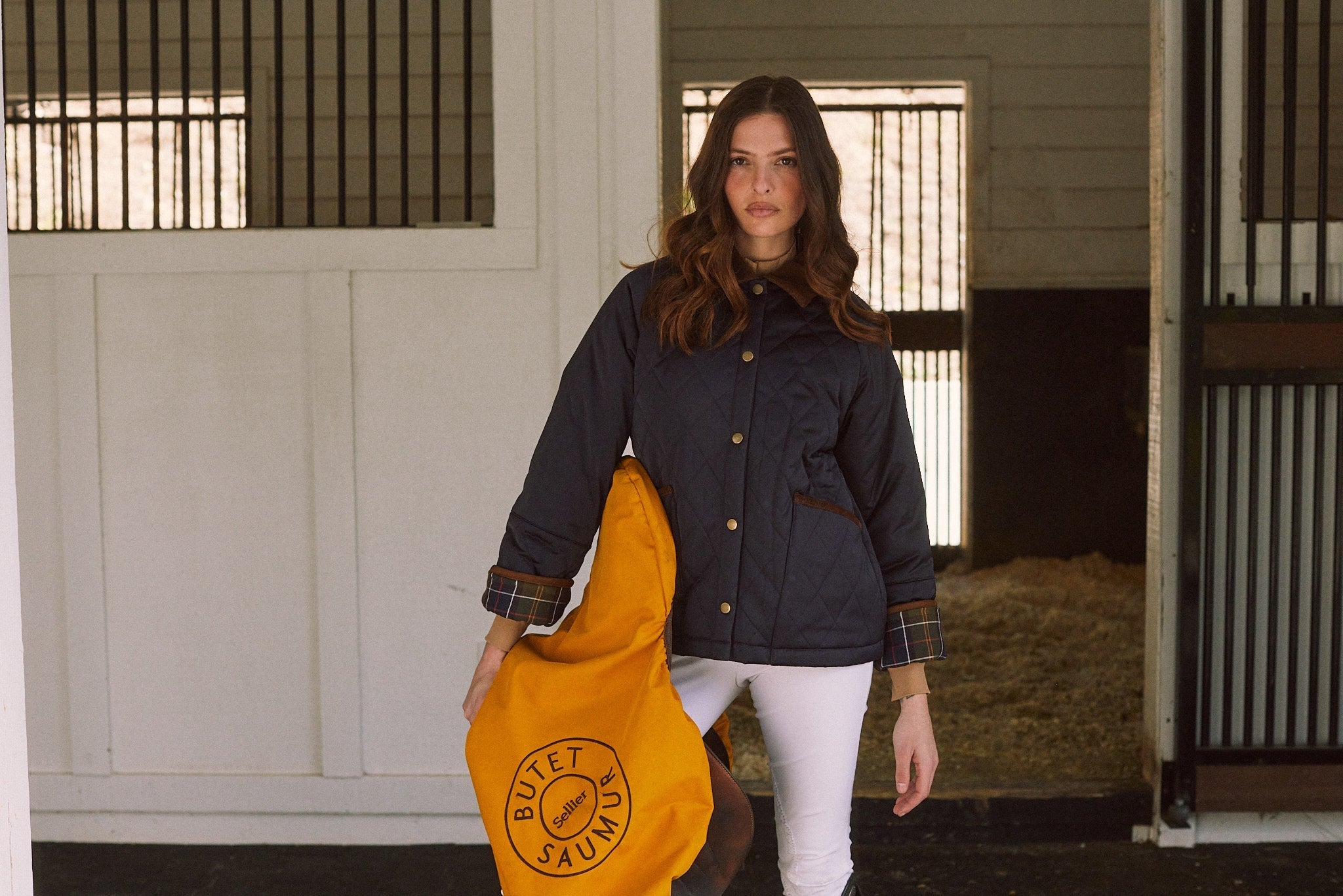 Solid Citizen Equestrian 'Bowie' | Barn Jacket | Durable Satin Quilt | Navy Plaid - Equiluxe Tack