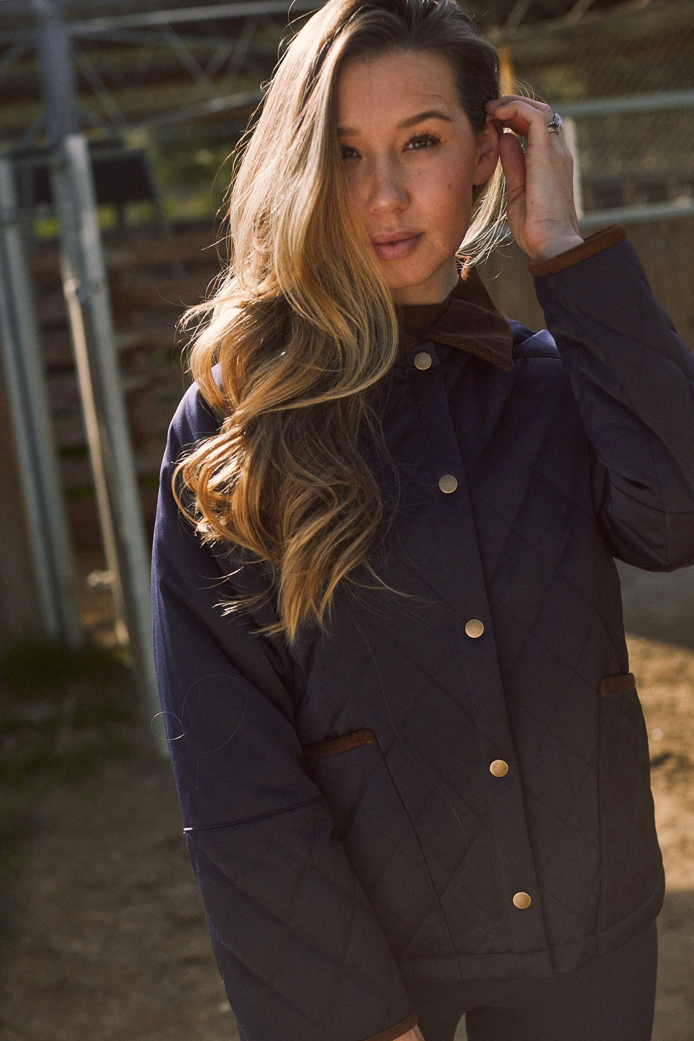 Solid Citizen Equestrian 'Bowie' | Barn Jacket | Durable Satin Quilt | Navy Plaid - Equiluxe Tack