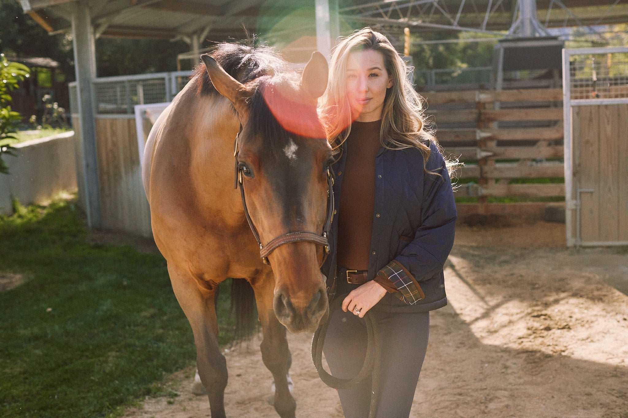 Solid Citizen Equestrian 'Bowie' | Barn Jacket | Durable Satin Quilt | Navy Plaid - Equiluxe Tack