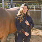 Solid Citizen Equestrian 'Bowie' | Barn Jacket | Durable Satin Quilt | Navy Plaid - Equiluxe Tack