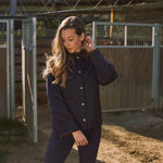 Solid Citizen Equestrian 'Bowie' | Barn Jacket | Durable Satin Quilt | Navy Plaid - Equiluxe Tack