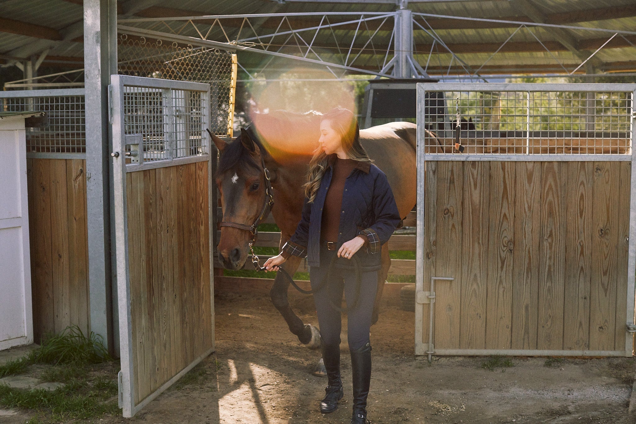 Solid Citizen Equestrian 'Bowie' | Barn Jacket | Durable Satin Quilt | Navy Plaid - Equiluxe Tack