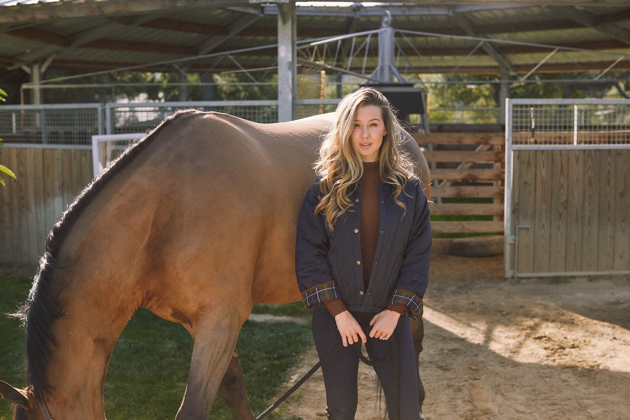 Solid Citizen Equestrian 'Bowie' | Barn Jacket | Durable Satin Quilt | Navy Plaid - Equiluxe Tack