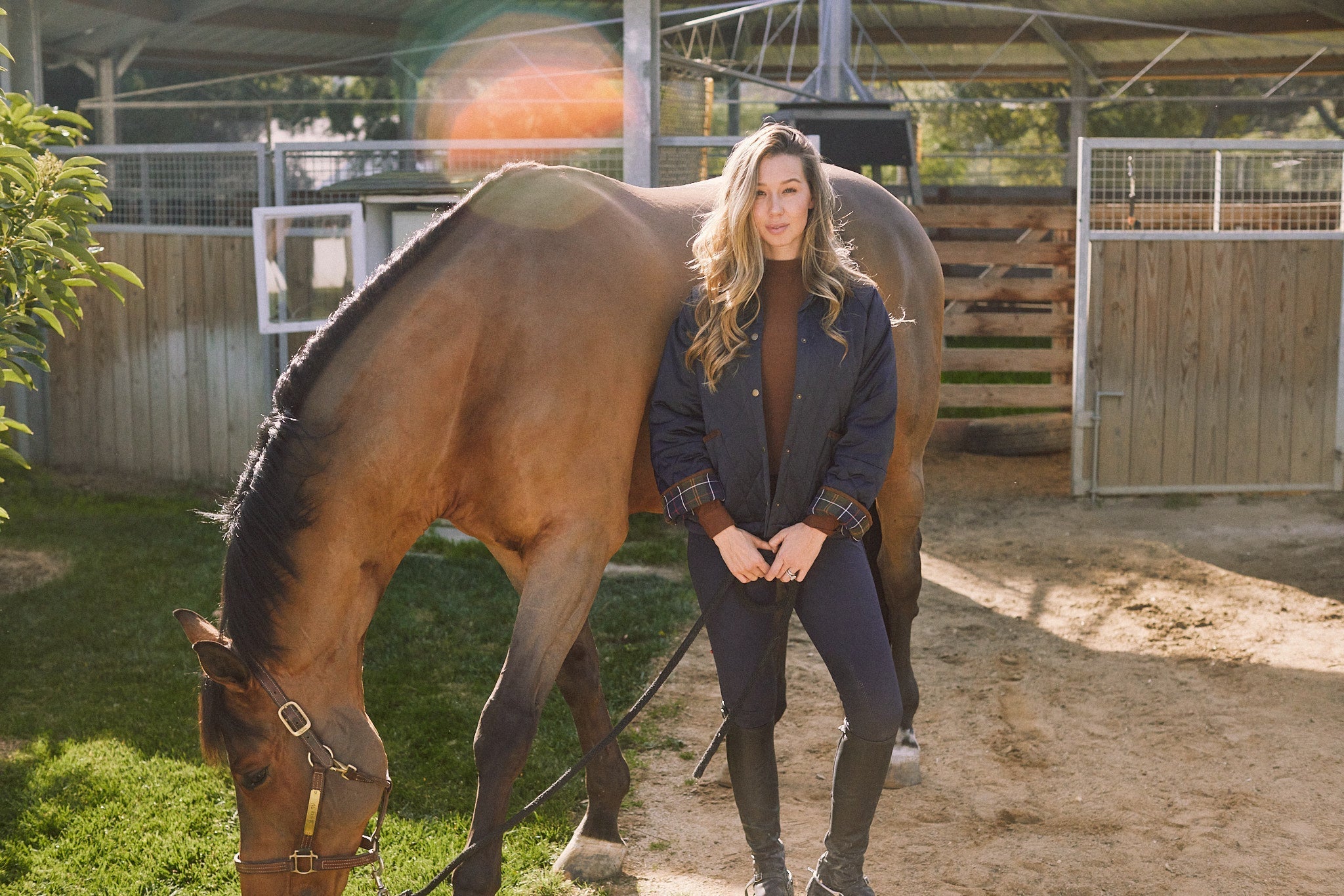 Solid Citizen Equestrian 'Bowie' | Barn Jacket | Durable Satin Quilt | Navy Plaid - Equiluxe Tack