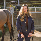 Solid Citizen Equestrian 'Bowie' | Barn Jacket | Durable Satin Quilt | Navy Plaid - Equiluxe Tack
