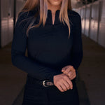Solid Citizen Equestrian 'Carol' | Performance Crewneck Riding Top | Jet Rib - Equiluxe Tack