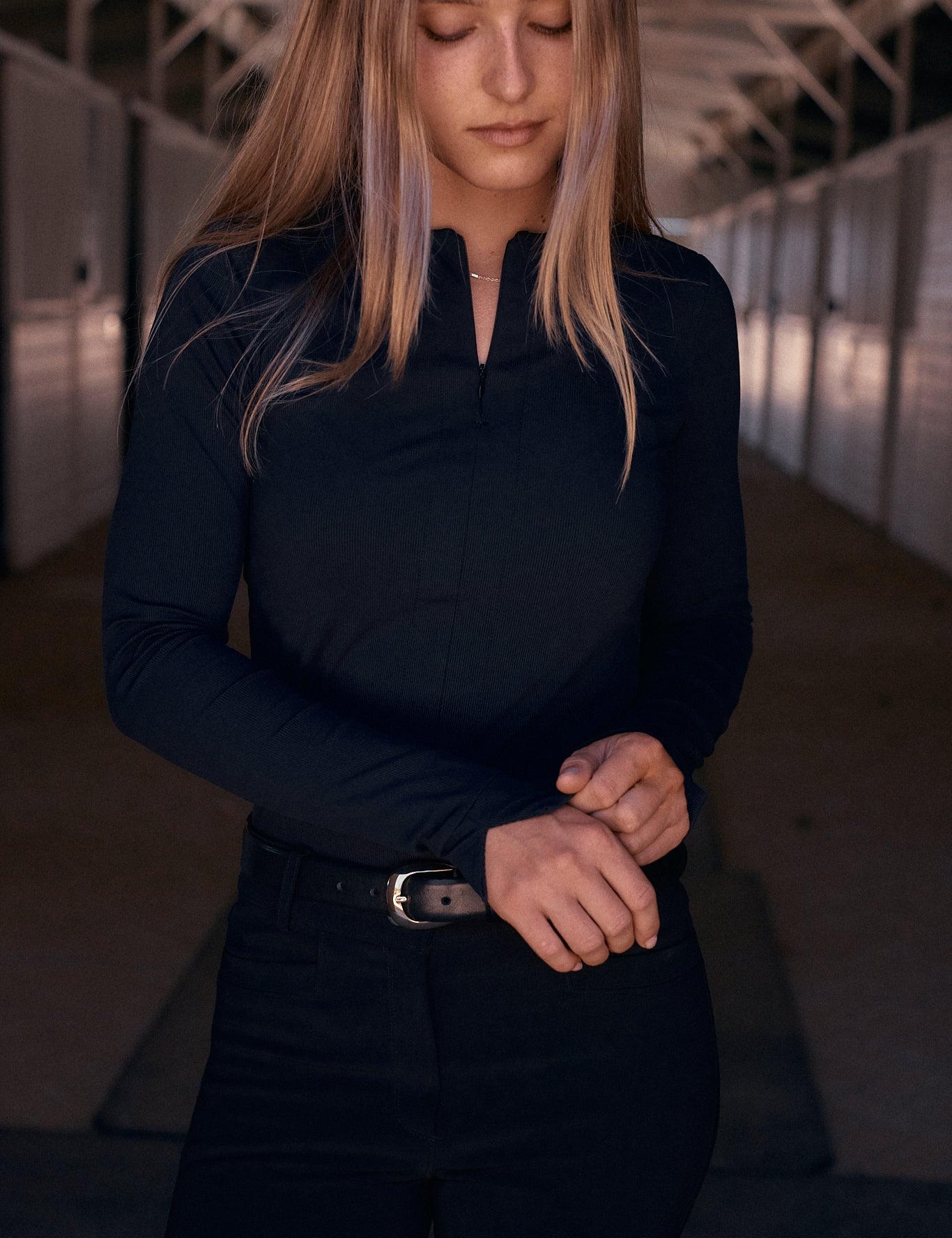 Solid Citizen Equestrian 'Carol' | Performance Crewneck Riding Top | Jet Rib - Equiluxe Tack